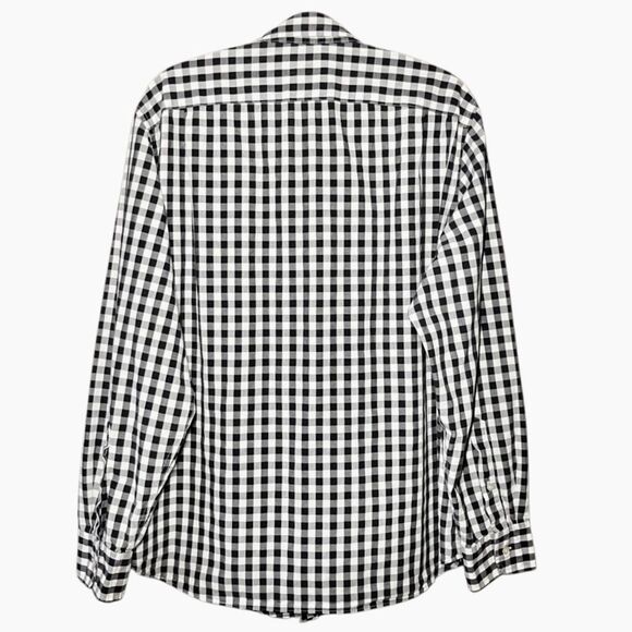 J Crew Gingham Check Long Sleeve Button Down in Black/White Men’s L - Picture 3 of 6